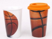Double Wall Ceramic Mug with Silicone Lid